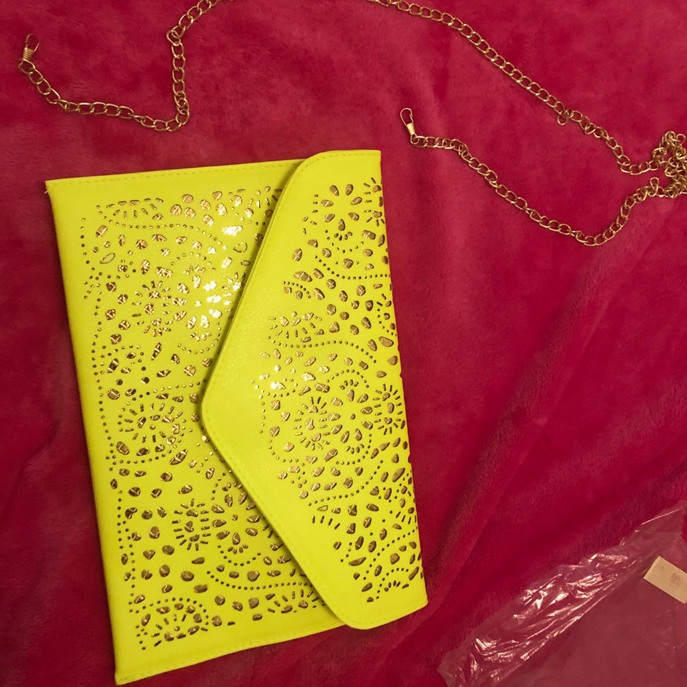 Neon yellow clutch